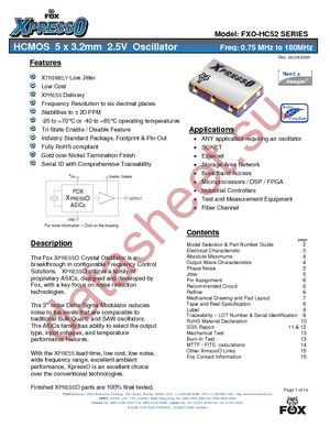 FXO-HC520-10 datasheet  